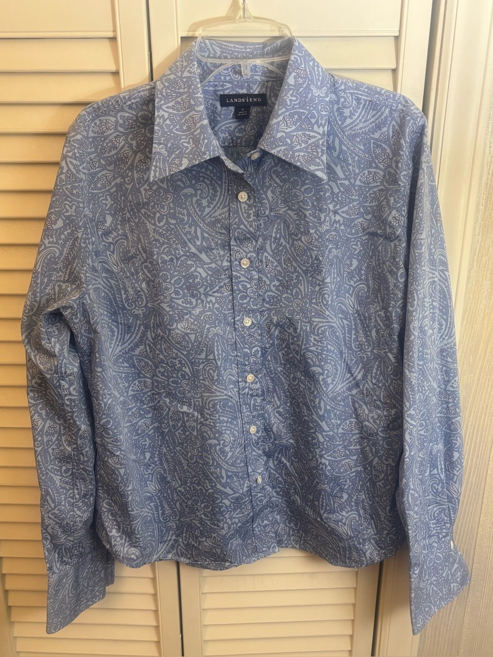 Lands End Blue Paisley Blouse